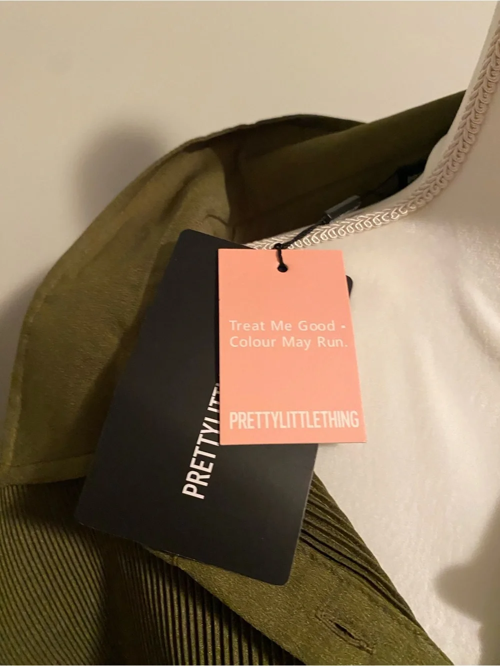 Olive Green Pleated Plisse Button-Up Blouse & Pant Set Size USA 26 NWT